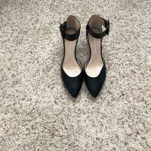 Audrey Brooke ankle strap black heels